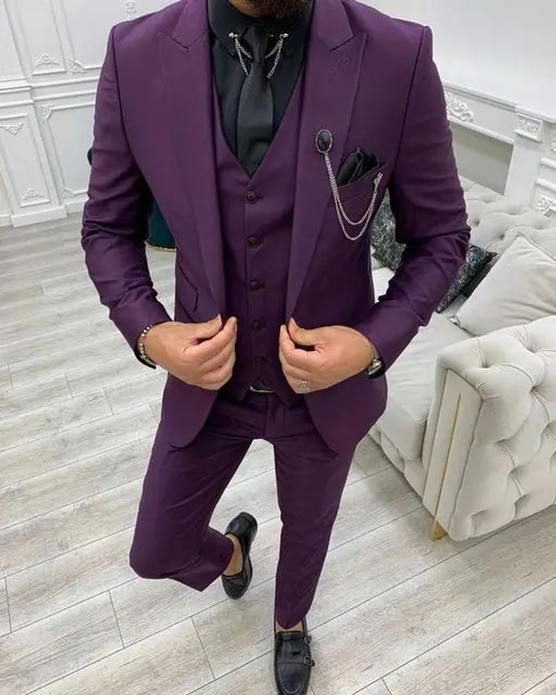 2024 grün Spitze Revers Slim Fit Männer Anzüge 3 Stück Smoking Terno Masculino Blazer Sets Bräutigam Hochzeit Prom Kostüm Homme_voghion.com