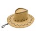 New Windproof Rope Western Cowboy Hat Men's Outdoor Sun Protection Sunshade Large Brim Knight Hat Retro Jazz Hat_voghion.com