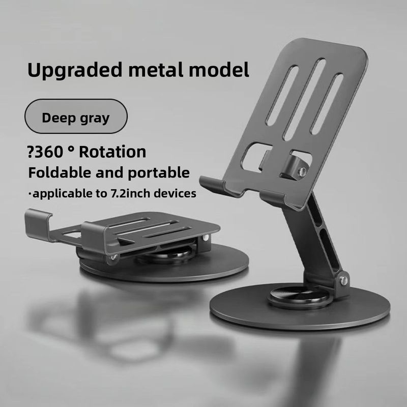 Phone Desktop Full Metal Lazy Universal Portable Live Streaming Binge-Watching Foldable 720 Rotating Stress Relief Stand_voghion.com