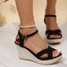 Women's shoes cross-strap hemp rope comfortable summer new wedge sandals open toe_voghion.com