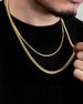Zilveren/14K vergulde Cubaanse ketting voor mannen en jongens, roestvrijstalen ketting, robuuste, lichtbestendige ketting, sieradencadeaus voor hem, 16/18/20/22/24"_voghion.com
