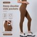 Hochtaillierte, pfirsichfarbene Yoga-Hose mit Bauchkontrolle, eng anliegend für Sport, Laufen und Fitness – ideal für Damen_voghion.com