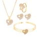 Set di gioielli con farfalla in diamanti e design creativo in stile ins, collana a forma di cuore, set di quattro pezzi_voghion.com