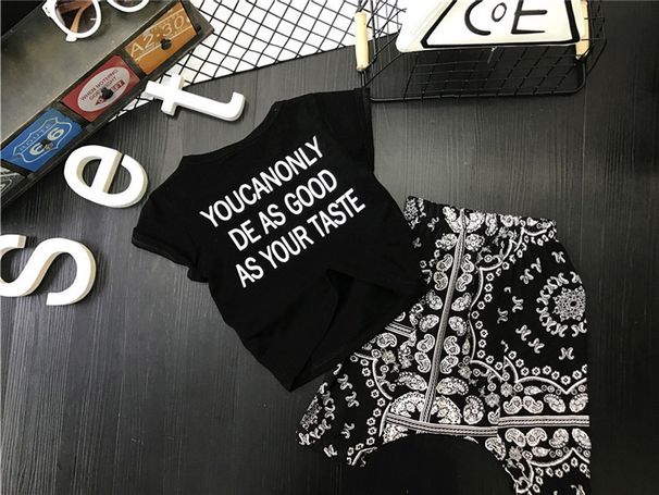 Kid's Clothing Boys summer t-shirt suit trend 2024 new children's casual sports children's clothing children's short-sleeved baggy pants suit_voghion.com