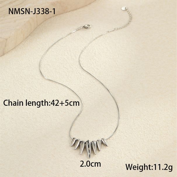 Collana girocollo punk in acciaio inossidabile con proiettile geometrico per donna - Gioielli a catena a strati minimalisti per abbigliamento casual e da ufficio (oro/argento)_voghion.com