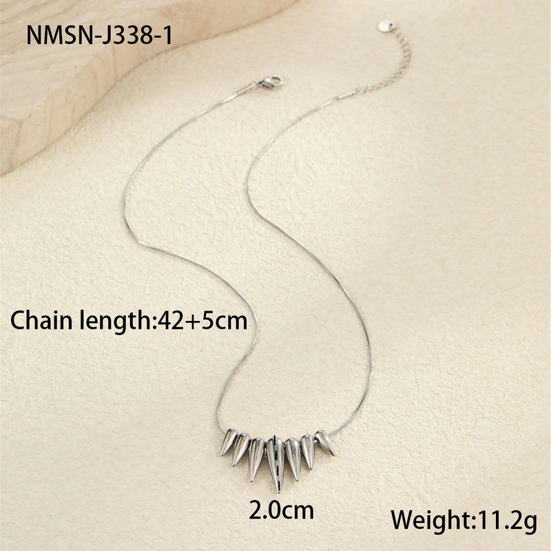 Collana girocollo punk in acciaio inossidabile con proiettile geometrico per donna - Gioielli a catena a strati minimalisti per abbigliamento casual e da ufficio (oro/argento)_voghion.com