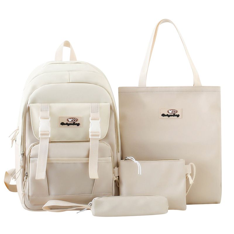 Kinderrugzakken Rugzakken voor basisschool- en middelbare scholieren Nieuwe grote schooltas met vier stukken Bijlestas Modieuze studentenrugzak_voghion.com