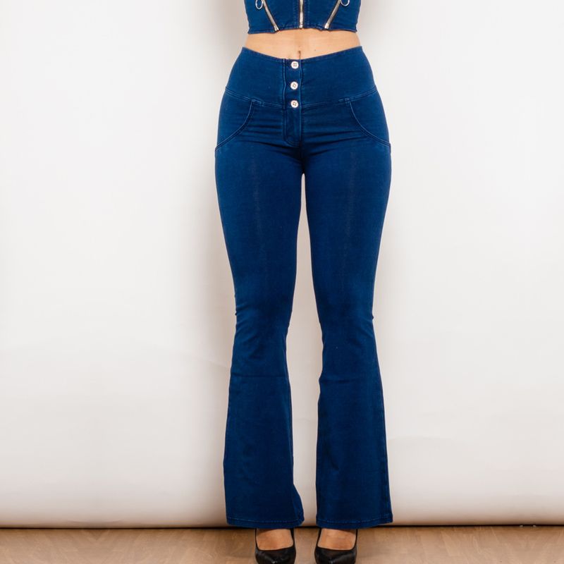 Women's Clothing Stretch Denim Flared Hip Lifting Pants Peach Tights Shaping Pants Large Size Women's Trousers_voghion.com