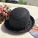 retro British woolen hat with small edge and curled edge trendy wool hat, versatile fashionable top hat_voghion.com