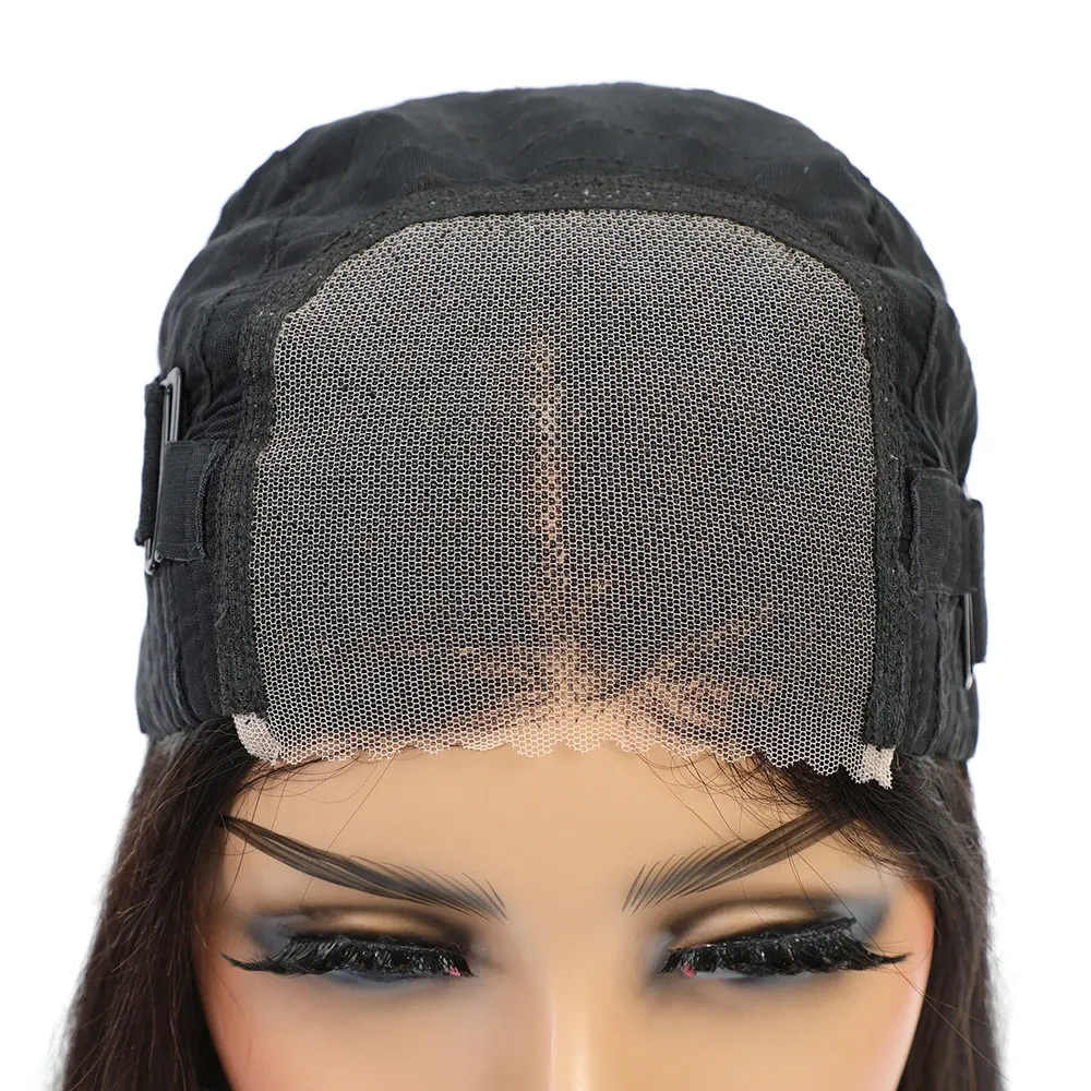 Parrucca frontale in pizzo con capelli umani senza colla, 13x4, corta, liscia, pre-pizzicata_voghion.com