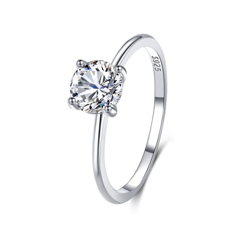 Pigeon Egg Brilliant Zircon S Pure Silver Colorful Gemstone Diamond Simple Fashion Proposal Engagement Ring_voghion.com