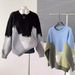 Cartoon Cat Trendy Sweater For Men And Women Knitted Jacquard Embroidery Color Block Couple Lazy Style_voghion.com