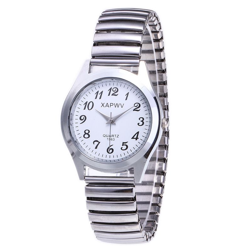 Middle aged and elderly people's dial pointer, digital face, men's watch, women's elastic band, quartz couple fashion_voghion.com