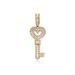 Super Flash INS Trend Square Diamond Clavicle Chain Heart Key Pendant High End Light Luxury Net Celebrity Necklace_voghion.com