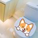 Cute corgi toilet DIY N1039DIY frosted PVC cartoon pet dog sticker_voghion.com