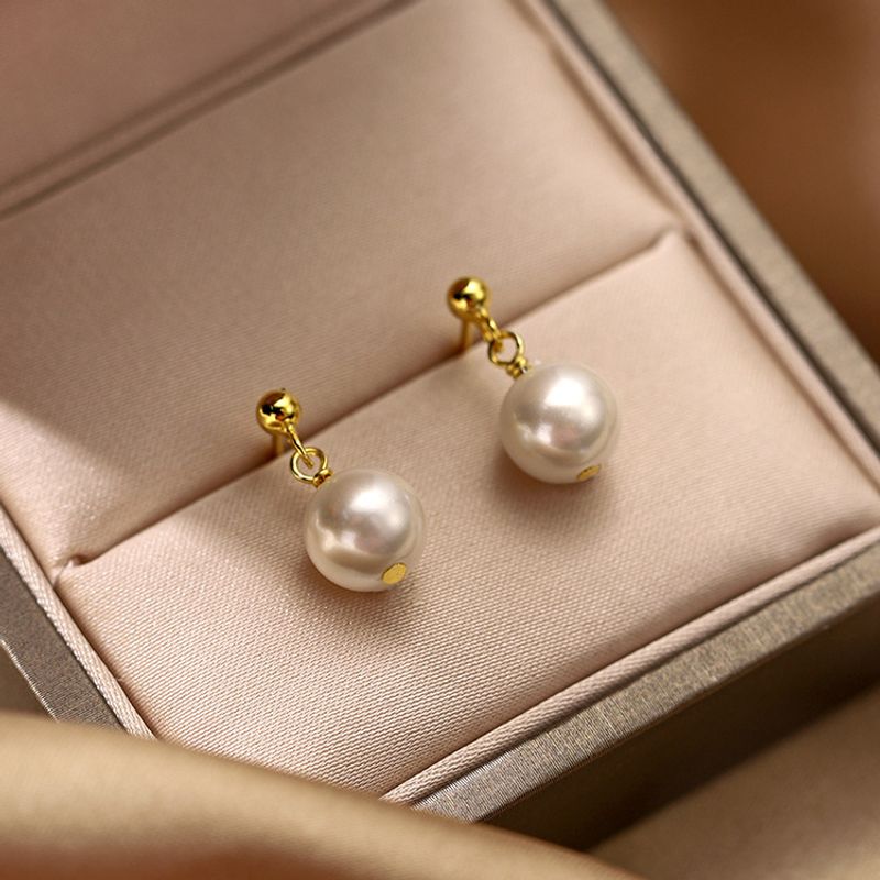 Semplici orecchini in argento sterling S999 con perle squisite_voghion.com