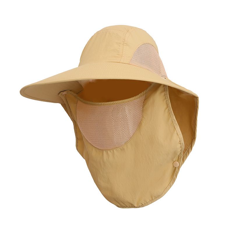Sonnenschutzhut mit großer Krempe, Vollgesichts-Sommerhut mit UV-Schutz, Fischerhut für Herren, Outdoor-Angelhut_voghion.com