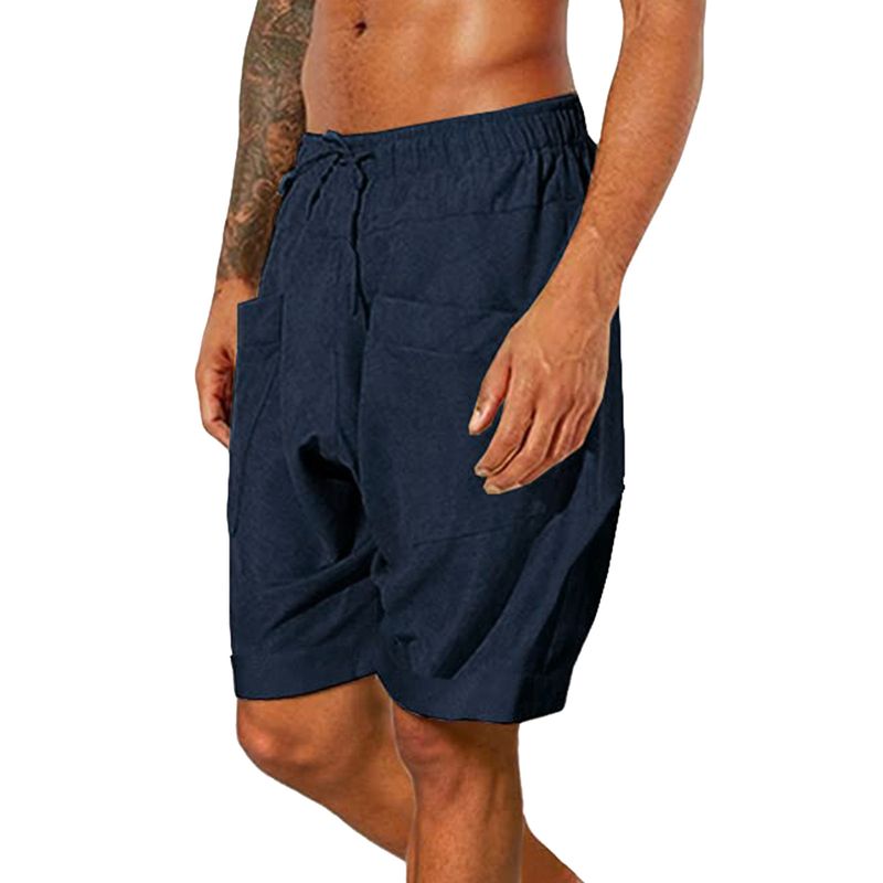 Abbigliamento da uomo Pantaloncini da yoga da uomo Tasca per cintura in cotone per esercizi da palestra con coulisse in vita elastica allentata_voghion.com
