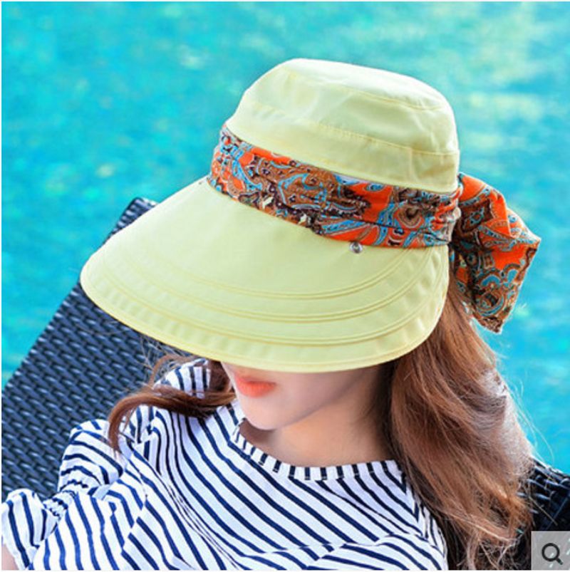 Summer Cycling, Outdoor Folding Beach, Women's Sunscreen, Large Edge, Face Cover, Summer Hat_voghion.com