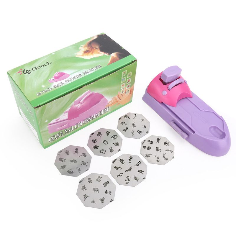 Handmatige machinale drukkunst met 6 stuks metalen plaat stempelen manicure kleur trekt Polen Cookie Printer aan_voghion.com