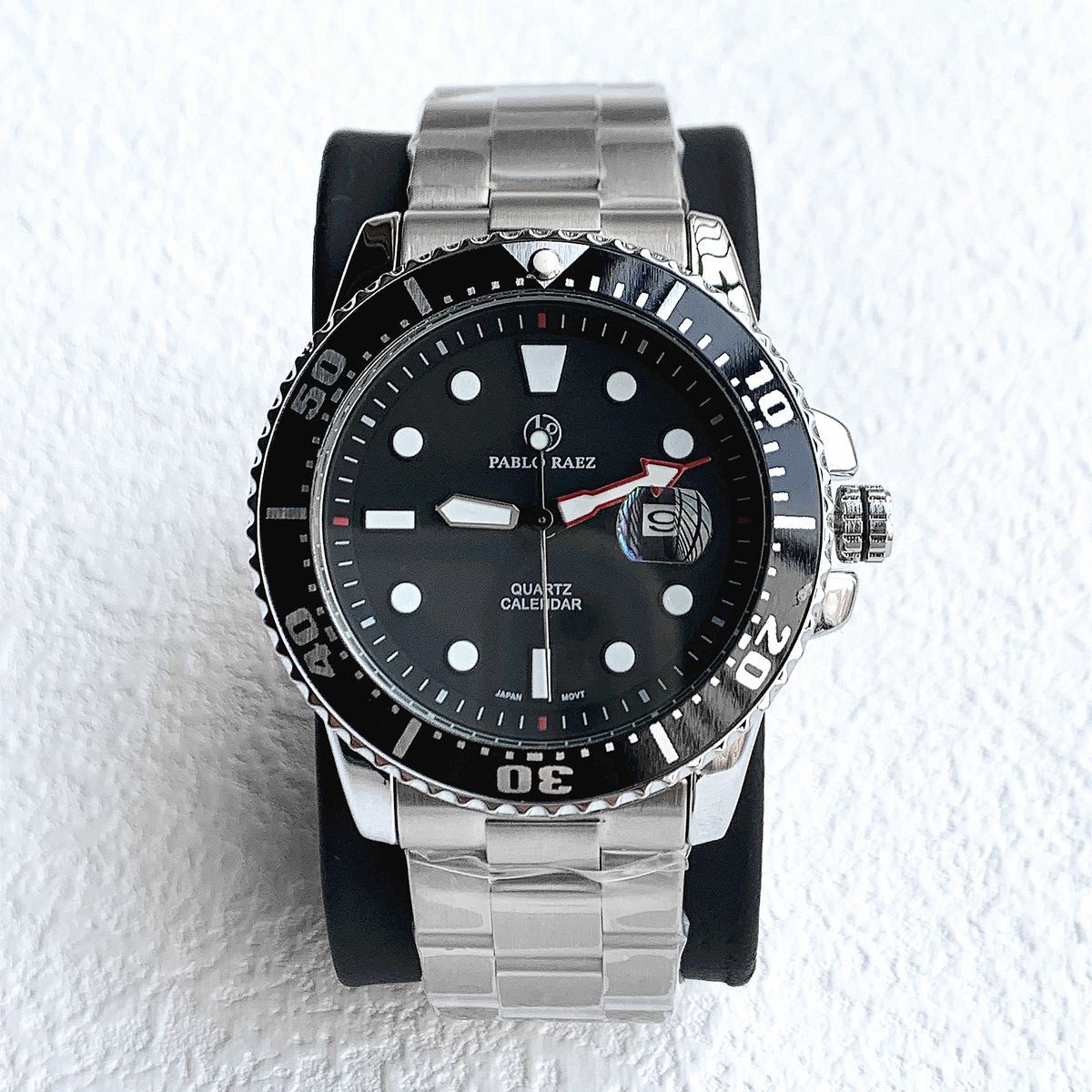 Men's Large Dial Stainless Steel Quartz Watch Sweep Second Movement Accurate Black Business Temperament Watch Free Shipping_voghion.com