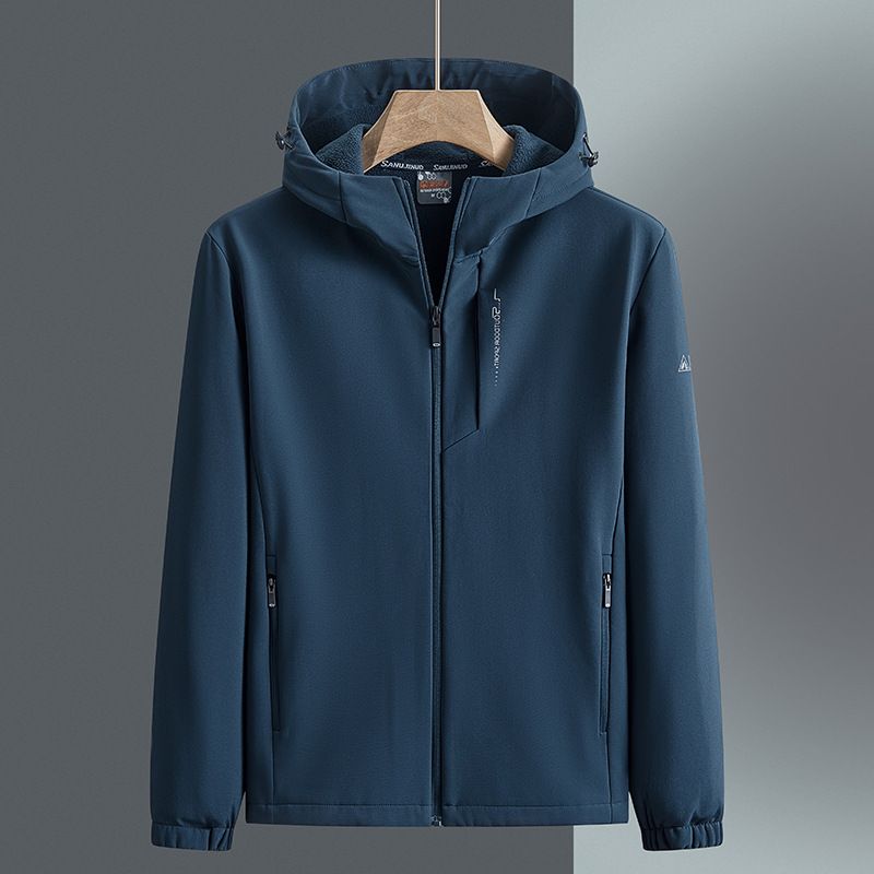Abbigliamento maschile Autunno e inverno Nuovo all'aperto Uomo Soft Shell Plus Giacca in pile Antigraffio Resistente all'usura Traspirante Un pezzo Drop Shipping_voghion.com
