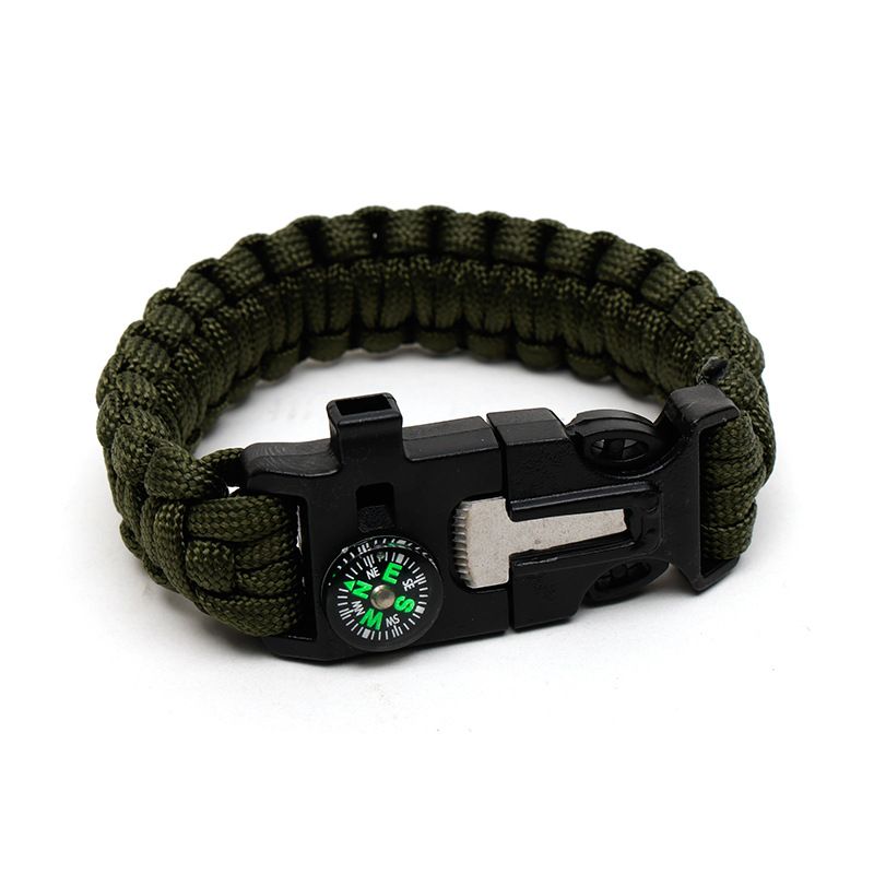 Notfall-Überlebensarmband aus siebenadrigem Paracord, gewebtes 5-in-1-Armband, Kompass, Überlebenshandseil, Outdoor-Wandern, Camping_voghion.com