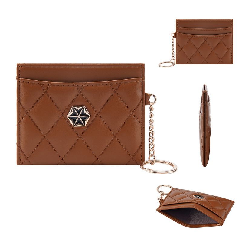 Porta carte Boiseen da donna nuovo versione coreana trapuntato ricamato sottile portamonete con anello di diamanti fibbia porta carte all'ingrosso_voghion.com