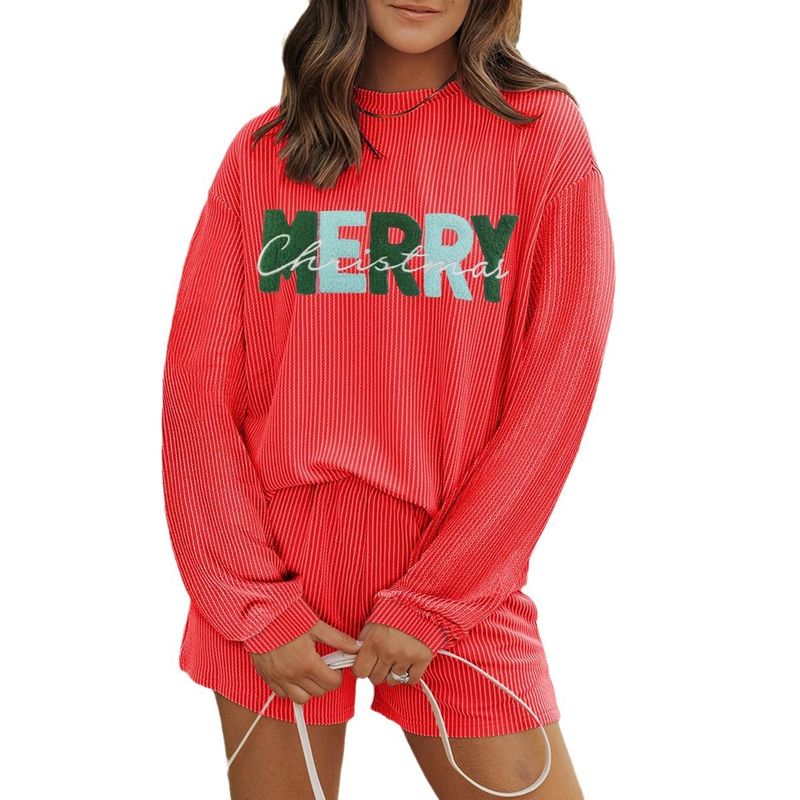 Shiying's new women's top set, fashionable printed hoodie, loose letter long sleeved two-piece set for women_voghion.com