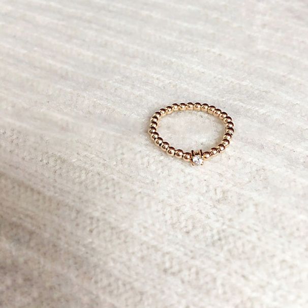 Ins Style Amerikanischer verstellbarer offener Zehenring mit quadratischen Diamant-Goldperlen, elastischer und ästhetischer Ring, Fußschmuck,_voghion.com