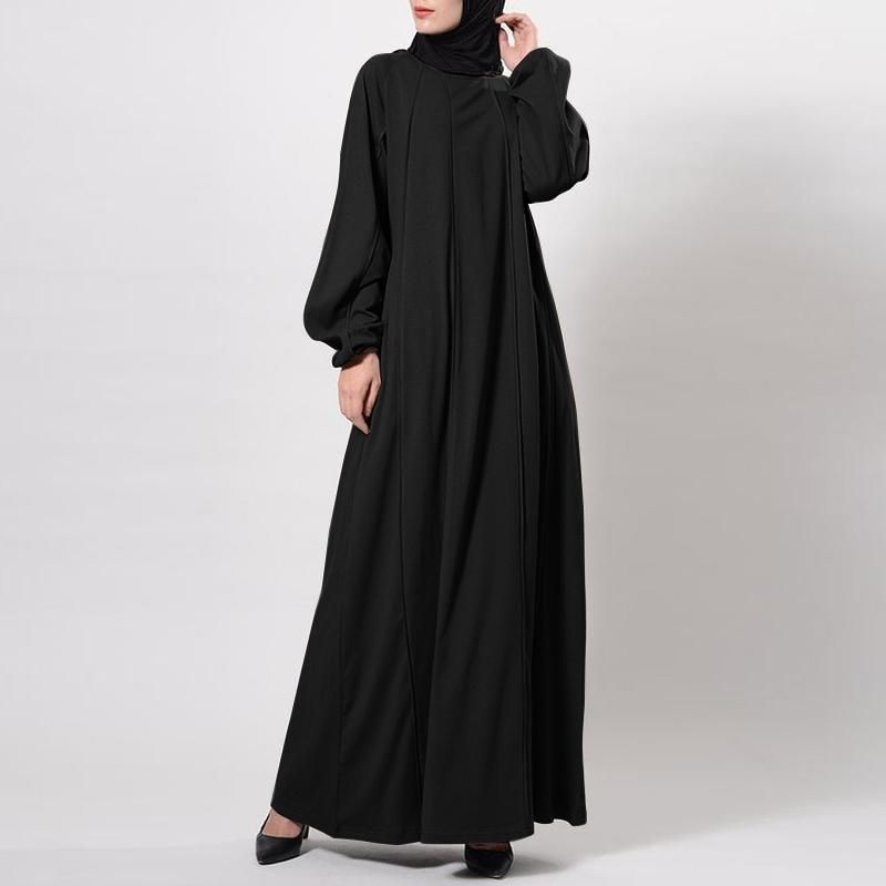 Vêtements pour femmes Nouvelle arrivée Robe ample décontractée Robe musulmane islamique Robe de couleur unie Robe élégante Robe_voghion.com