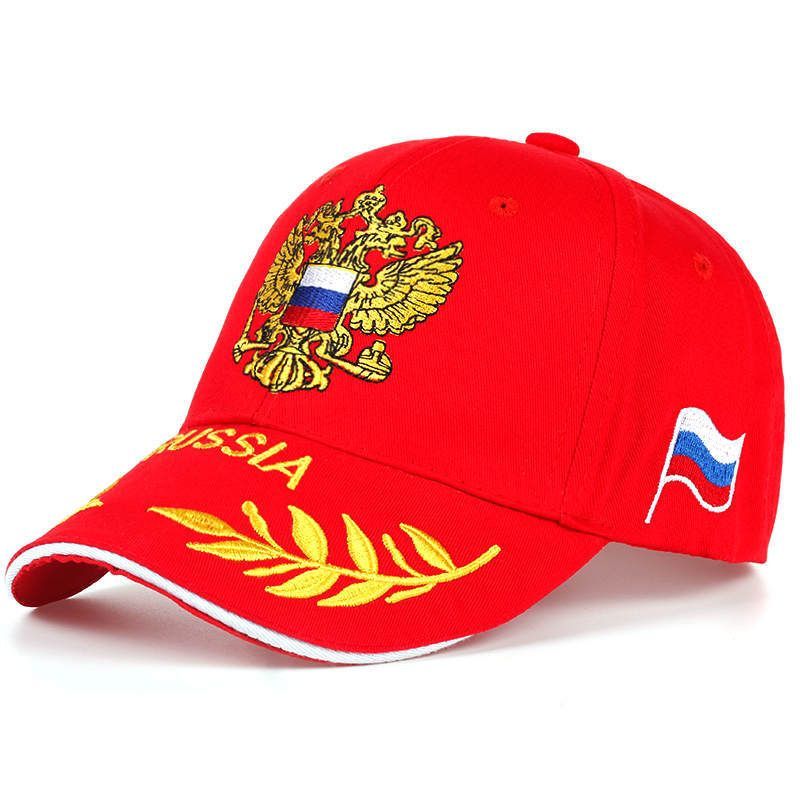 Russian Emblem, National Flag, Embroidered Baseball Outdoor Sports Cap, Golden Double Headed Eagle Duck_voghion.com