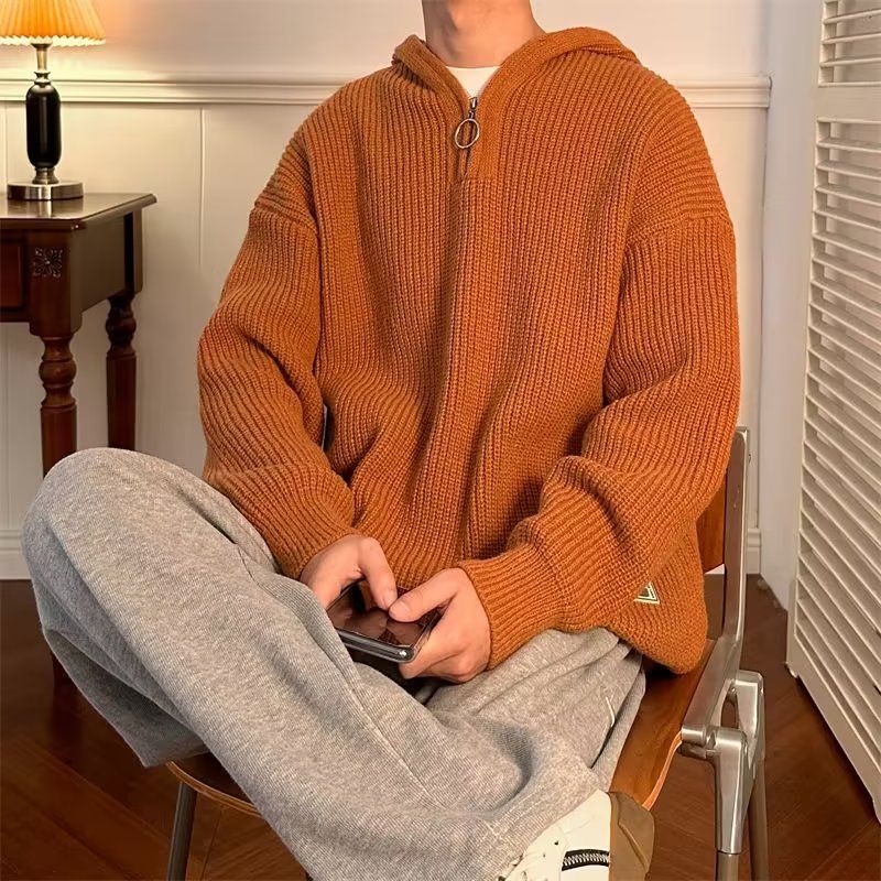 ​​Men's Hollow Knit Sweater Loose Fit Long Sleeve Crewneck Pullover Breathable Mesh Casual Top For Spring Autumn​​_voghion.com