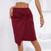 Women's fashion elastic waist elastic twist irregular temperament wrapped hip skirt_voghion.com
