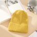 Versatile Candy Color Rabbit Fur Knitted Women's Autumn Winter Korean Style Number Patch Pullover Warm Wool Hat_voghion.com
