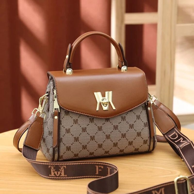 Sac À Main À Rabat Avec Lettres Graphiques, Sac À Main À Poignée Supérieure Avec Décor À Boucle Pour Femmes, Sac À Bandoulière À Fermeture Éclair À L_voghion.com