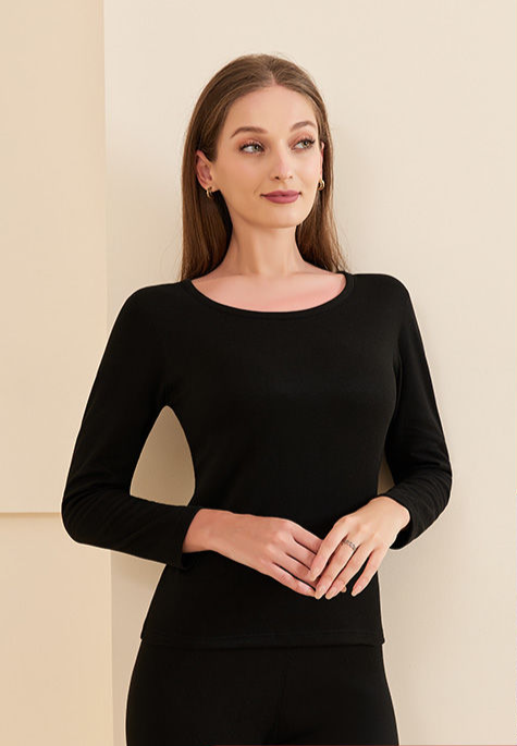 Cashmere Silk (Including Mink) Thermal Underwear Set With Fleece For Women, Autumn And Winter Base Layer_voghion.com