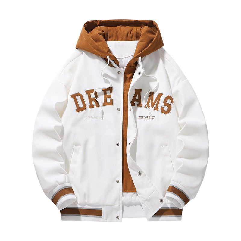 P7 German And Italian Men's Hot Style Fake Two-Piece Jacket Autumn Winter Trendy Brand Ins Hooded Couple Baseball Uniform_voghion.com
