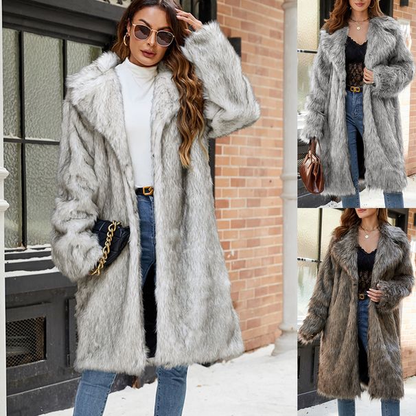 Ženska oblačila F0800 Ženska krznena jakna_voghion.com