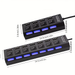 High Speed 4/7 Ports Hub 2.0 Adapter Expander Multi USB Splitter Multiple Extender With LED Lamp Switch For PC Laptop_voghion.com
