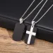 Chains Mprainbow Cross Dog Tag Necklace For Men Stainless Steel Black White Rectangle Pendant Necklaces Paryer Religious_voghion.com