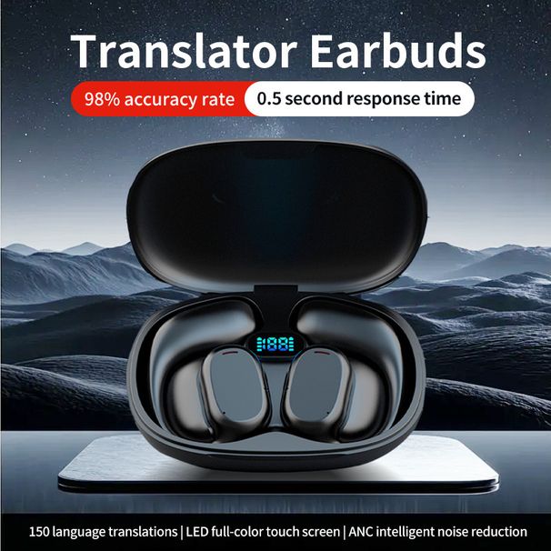 Skønhed og sundhed Stemmerobot Ny B66 Smart Bluetooth-headset Oversætter Simultantolkning Bluetooth-opkaldslytning Bluetooth-oversættelse_voghion.com