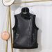 Women's loose vest Korean version of motorcycle suit fur one sheep fleece sleeveless vest coat leather clip_voghion.com