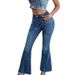 Women's Clothing New Style Fashion Casual Slim High Waist Raw Edge Washed Micro Flared Denim Trousers For Women_voghion.com