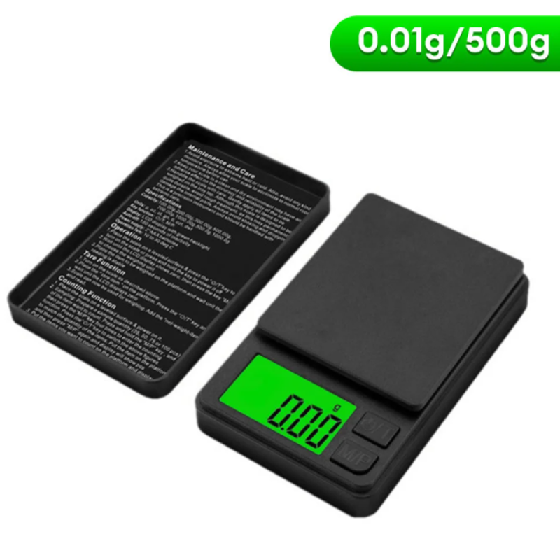 Balança de bolso de precisão 1000g X 0,01g - Balança digital de gramas, alimentos, joias, onças/grãos com LCD retroiluminado - Mini balança para viagens_voghion.com