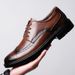 Unbeatable Quality 2290 Men's Block Business Leather Formal And Casual Shoes, Low Cut Carved Cowhide Surface, Gentleman's Pointed Toe_voghion.com
