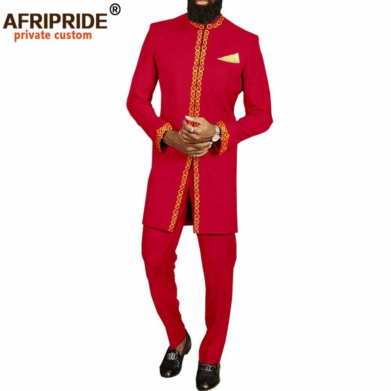 Men's clothing African men slim two piece set_voghion.com