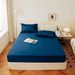 Solid Color Brushed Fitted Sheet Dust Proof Skin Friendly Bed Fitted Sheet Mattress Protector Fitted Sheet - 1PC_voghion.com