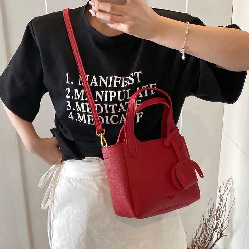 Korean Style INS Trendy Fashion Bucket For Women 2025 Spring Simple Versatile Shoulder Casual Women's Bag_voghion.com
