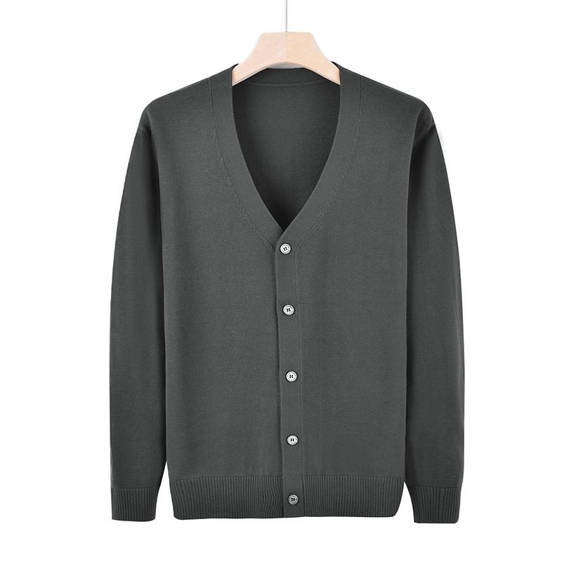 Herren-Strickjacke 2024 Frühjahr neuer koreanischer Stil lockerer hübscher Strickpullover großer Pullover mit V-Ausschnitt vielseitige dünne Jacke_voghion.com